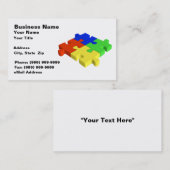 3Dパズルの部分(、黄色赤く、青、緑) 名刺 (正面/裏面)