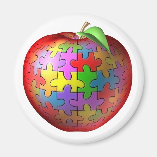 3DパズルApple マグネット (正面)