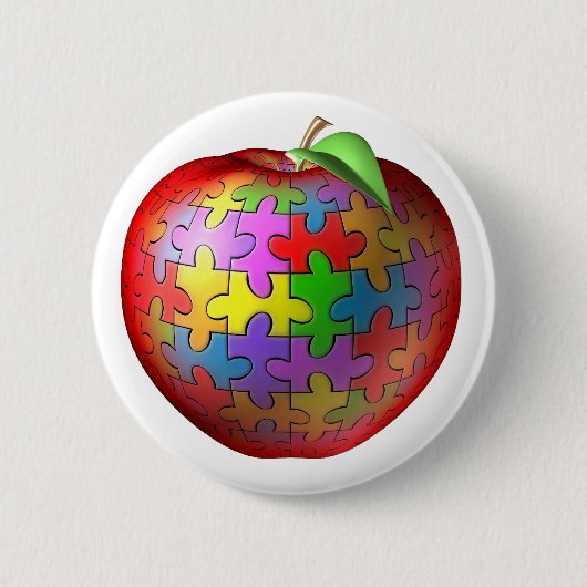 3DパズルApple 缶バッジ (正面)