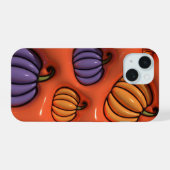 3Dパフィーカラフル秋かぼちゃの電話ケース iPhone 15ケース (裏面横)