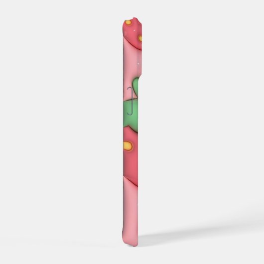 3Dパフピンクいちご美容フォンケース iPhone 15ケース (右側面)