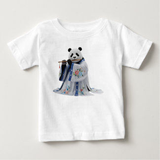 3Dパンダの伝統的な中国服ハンフー姿 ベビーTシャツ