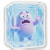 3Dパープルモンスターの氷結ステッカー シール (正面)