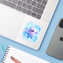 3Dパープルモンスターの氷結ステッカー
