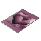 3Dパープル大理石ハートスパイラルフォトノートブック ノートブック (左側)