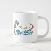 3Dパームズウェーブアンドサンセットカウアイ ジャンボコーヒーマグカップ (右)