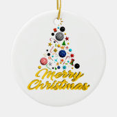 3Dビューティフルクリスマスホリデー セラミックオーナメント (正面)