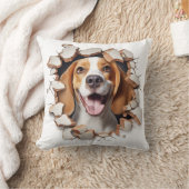 3Dビーグルひび割れ穴 クッション (ブランケット)