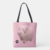 3Dピグおもしろいイヤー誕生日モノグラム選択カラーB トートバッグ (裏面)