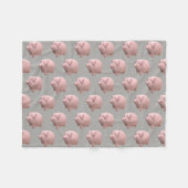 3Dピグおもしろいイヤー誕生日選択カラーフリース1 フリースブランケット (正面(横))
