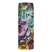 3Dピンクと青の植物学フローラ タンブラー (裏面)