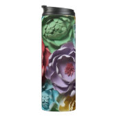 3Dピンクと青の植物学フローラ タンブラー (回転右)