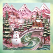 3Dピンクのクリスマスウィンドウ ウィンドウサイン (シート3)