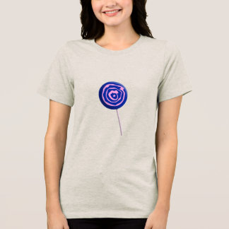 3Dピンクの回転棒つきキャンデー トライブレンドTシャツ