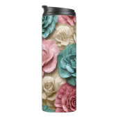 3Dピンクの花とバラ タンブラー (回転右)