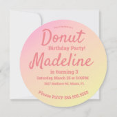 3Dピンクグラデーションハートドーナツ振り分けミックス丸 招待状 (裏面)