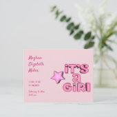 3Dピンクスターの女の子カスタム 案内ポストカード (スタンド正面)