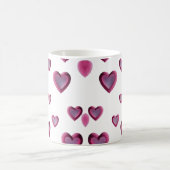 3Dピンクハートパターン – ロマンチック モーフィングマグカップ (中央)