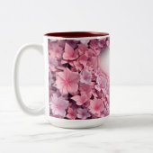 3Dピンクバタフライコーヒーマグ：フラッター美しい ツートーンマグカップ (左)