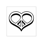 3Dピース&ラブハートウッドアートスタンプ ラバースタンプ (インプリント)