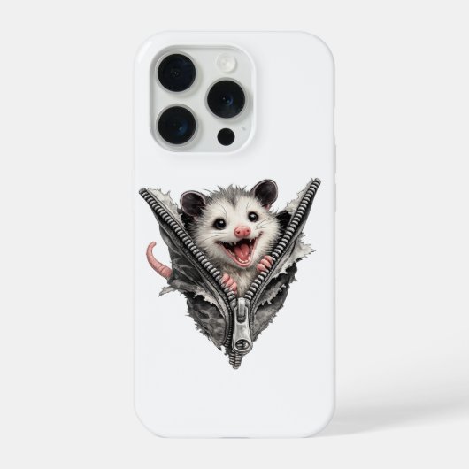 3DファニーオポッサムインジッパーポケットiPhoneケース iPhoneケース (裏面)