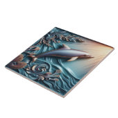3Dファルメタルイルカサンゴ礁セラミック タイル (側面)