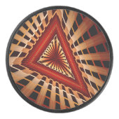 3Dファンタジーネットワークモダンフラクタル図形デザイン アイスホッケーパック (正面)