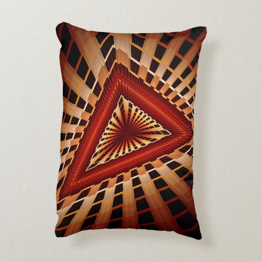 3Dファンタジーネットワークモダンフラクタル図形デザイン アクセントクッション (裏面(縦))