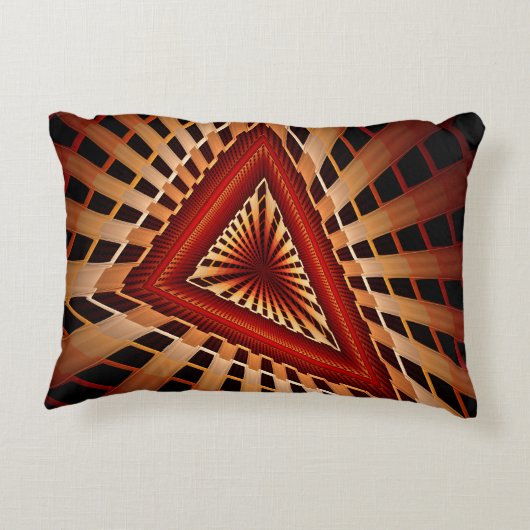 3Dファンタジーネットワークモダンフラクタル図形デザイン アクセントクッション (裏面)