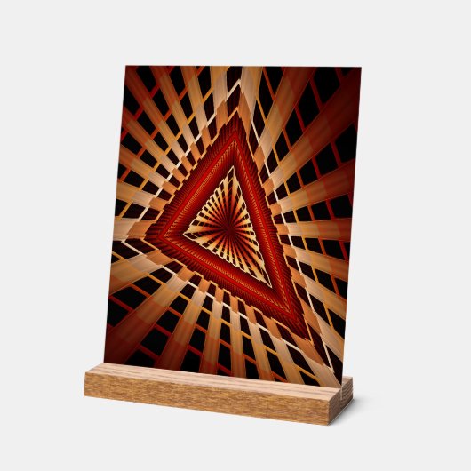 3Dファンタジーネットワークモダンフラクタル図形デザイン アクリルサイン (傾斜)