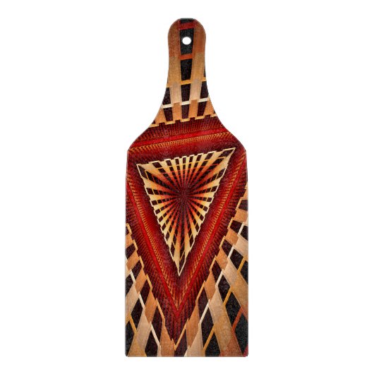 3Dファンタジーネットワークモダンフラクタル図形デザイン カッティングボード (正面)