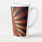 3Dファンタジーネットワークモダンフラクタル図形デザイン カフェラテマグ (右)