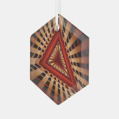 3Dファンタジーネットワークモダンフラクタル図形デザイン ガラスオーナメント (正面左)