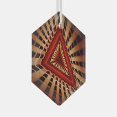 3Dファンタジーネットワークモダンフラクタル図形デザイン ガラスオーナメント (正面右)