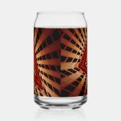 3Dファンタジーネットワークモダンフラクタル図形デザイン ガラス缶 (左)