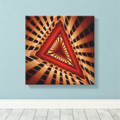 3Dファンタジーネットワークモダンフラクタル図形デザイン キャンバスプリント (インサイチュ (ウッドフロア))