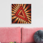 3Dファンタジーネットワークモダンフラクタル図形デザイン キャンバスプリント (インサイチュ (リビング))