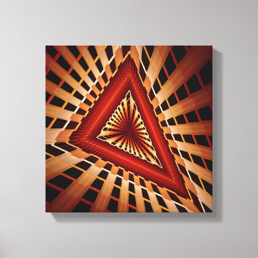 3Dファンタジーネットワークモダンフラクタル図形デザイン キャンバスプリント (正面)