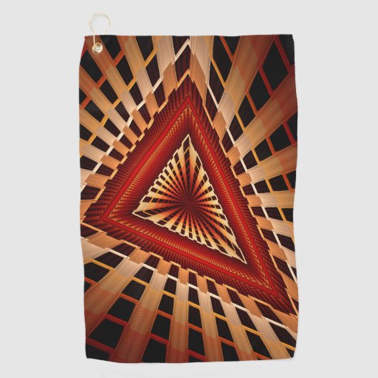 3Dファンタジーネットワークモダンフラクタル図形デザイン ゴルフタオル (正面)