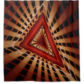 3Dファンタジーネットワークモダンフラクタル図形デザイン シャワーカーテン (正面)