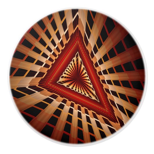 3Dファンタジーネットワークモダンフラクタル図形デザイン セラミックノブ (正面)