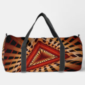 3Dファンタジーネットワークモダンフラクタル図形デザイン ダッフルバッグ (正面)