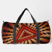 3Dファンタジーネットワークモダンフラクタル図形デザイン ダッフルバッグ (裏面)