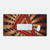 3Dファンタジーネットワークモダンフラクタル図形デザイン デスクマット (キーボード&マウス)