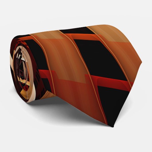 3Dファンタジーネットワークモダンフラクタル図形デザイン ネクタイ (ロール)