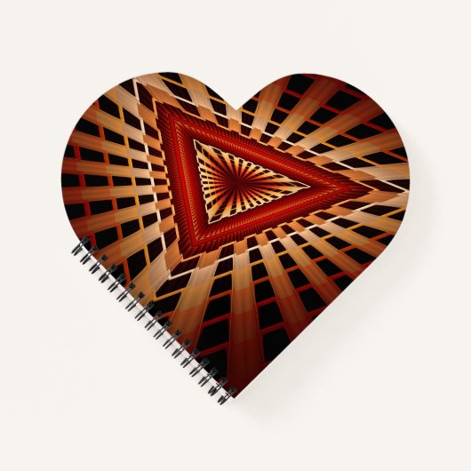 3Dファンタジーネットワークモダンフラクタル図形デザイン ノートブック (正面)