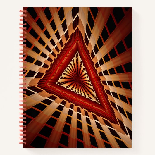 3Dファンタジーネットワークモダンフラクタル図形デザイン ノートブック (正面)