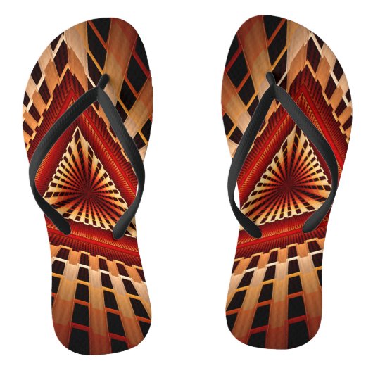 3Dファンタジーネットワークモダンフラクタル図形デザイン ビーチサンダル (ソール)