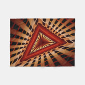 3Dファンタジーネットワークモダンフラクタル図形デザイン フリースブランケット (正面(横))