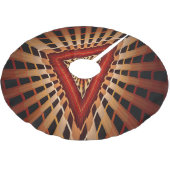 3Dファンタジーネットワークモダンフラクタル図形デザイン ブラッシュドポリエステルツリースカート (アングル)